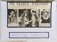 MARTINE SARCEY AUTOGRAPH ON GLUE ON BRISTOL PRESS CUT 15x21cm