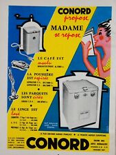 1955 CONORD PRESS AD COFFEE GRINDER WASHING MACHINE VACUUM WAXER