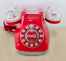 Coca Cola Retro Telephone Landline Push Button Snow Globe Dome Handle 2001