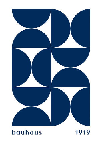 Affiche bauhaus 1919 bleu - bauhaus,