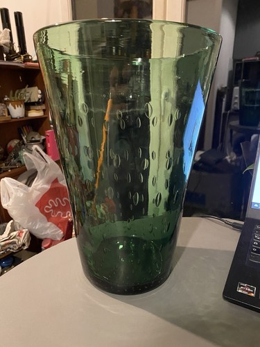 Grand vase verre vert - grand, en