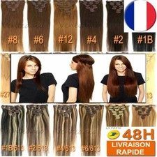 KIT COMPLET EXTENSIONS DE CHEVEUX POSE A CLIPS 100% NATURELS REMY HAIR 46-60CM 