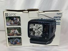 Mini Tv GPX TVP7 AM/FM Portable Television Black/white 5”. 3 Way Power.Tested!!