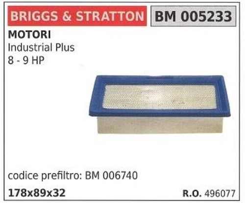 Filtre air briggs - briggs, stratton