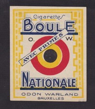 Old matches package Belgium BN113797 cigarettes national ball 