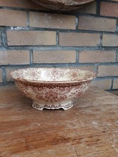 Grand Saladier Légumier Ancien Boch Frères Keramis Dordrecht Belgium Floral Roug