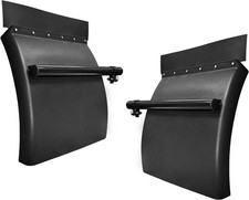 Pair 24"x24" Black Poly Plastic Quarter Fenders Set Fit for Universal Semi Truck