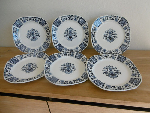 Six assiettes plates faience - assiettes,