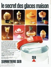 1973 ADVERTISING ADVERTISEMENT 116 la sorbetière SEB