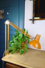 Vintage Workshop/Architect Style Desk Lamp, Orange, 1 Meter