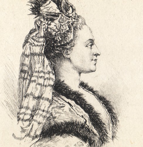 1870 gravure mademoiselle - gravure,
