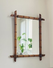 Grand miroir mural en Bambou