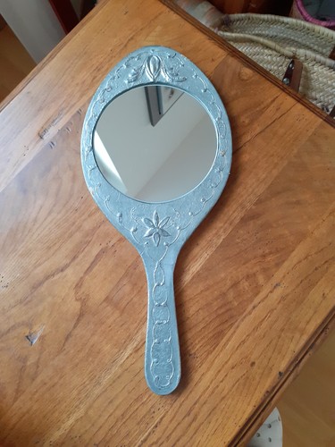 Grand miroir main argenté - miroir,