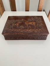 Horse Leather and Wood Cigar Box