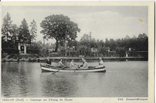 CPA animée TRELON - Canotage