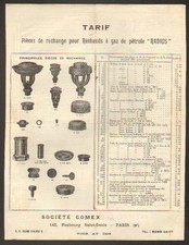 PARIS (X°) PETROLEUM GAS REHEARSE FACTORY ""COMEX STE"" spare parts