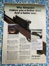 Vintage 1981 Aimpoint Red Dot Electronic Sight Print Ad