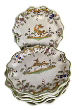 Service de 6 ASSIETTES à Dessert Faïence MARTRES-TOLOSANE (décors Moustier)