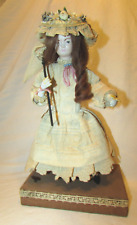 VINTAGE VINTAGE PORCELAIN HEAD DOLL MUSIC BOX 19th century