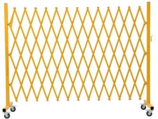 Expandable Barricade Metal Safety Barrier with Casters 11 FT Adjustable Yellow