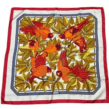 Authentic Hermes Hermès Scarf Carré 90 Les Perroquets bird print silk Pre-owned