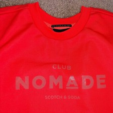 Lg Scotch & Soda CLUB NOMADE Orange SWEATSHIRT Workout Gym Casual Shirt EUC