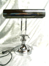 LAMPE DE BUREAU NOTAIRE BANQUIER BRONZE CHROME REGLABLE