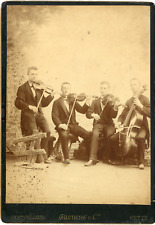 Quartet, Violins and Double Bass, Montpellier circa 1890 Vintage Silver Print 