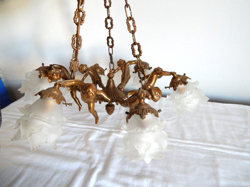 Ancien lustre décor six - ancien,