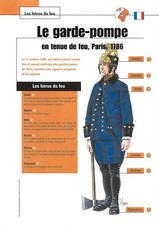 Sheet Heroes of Fire / LE SP GARDE-POMPE IN FIREWEAR Paris France 1786