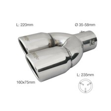 Double Embout de pot d’échappement universel inox Simoni Racing TRX/18L