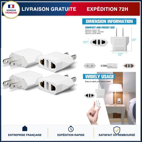 Adaptateur prise usa - adaptateur,