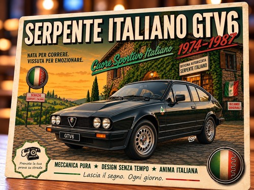 Plaque métal vintage alfa gtv - plaque,