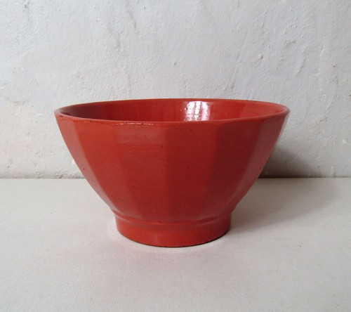 Ancien bol faience orangé - ancien,