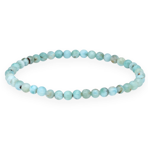 Larimar bracelet perles 4mm - bracelet,