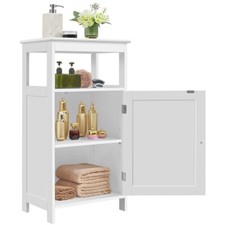 Armoire Salle de Bain Meuble Rangement Toilette avec Porte Salon Chambre Cuisine
