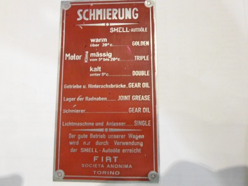 Type plate fiat sign - type,