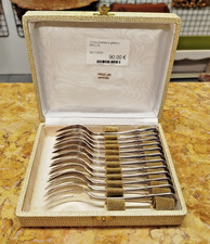 ERCUIS Lot 12 FOURCHETTES a GATEAUX Metal Argente Art Table Couverts 9MAG 08/11