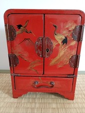 cabinet japonais en bois laqué.armoire miniature.coffret à bijoux.laque.Japon