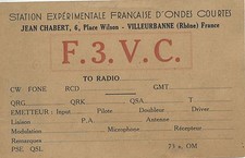 POSTCARD RADIO EXPERIMENTAL STATION FRENCH SHORT WAVES VILLEURBANNE