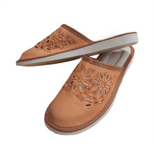 Pantoufles en cuir véritable