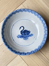Ancienne Assiette à décor de cygne Cul brun Bournais à Tours