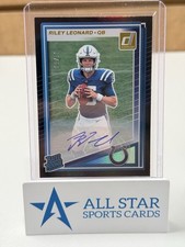 2025 Panini Donruss Rated Rookie Riley Leonard Black Auto 01/10 /10 Colts RC SSP