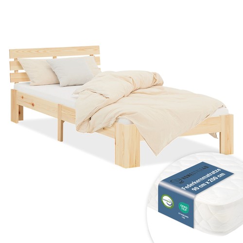 Cadre lit 90x200 bois - lit, en