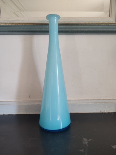 Vase verre bleu - vase,