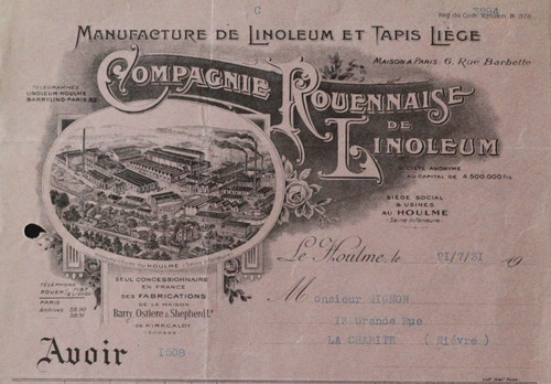 Facture 1931 houlme cie - 1931, le