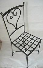 Square chair wrought iron back stool