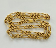 mama-estelle Gros Collier Vintage Mailles Figaro en Plaqué Or Poinçon AB