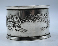 SOLID SILVER POINCON MINERVA TOWEL ROUND NO INITIAL ART NOUVEAU