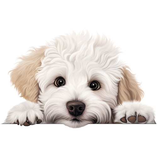 Autocollant bichon frisé 9x9 - frisé,